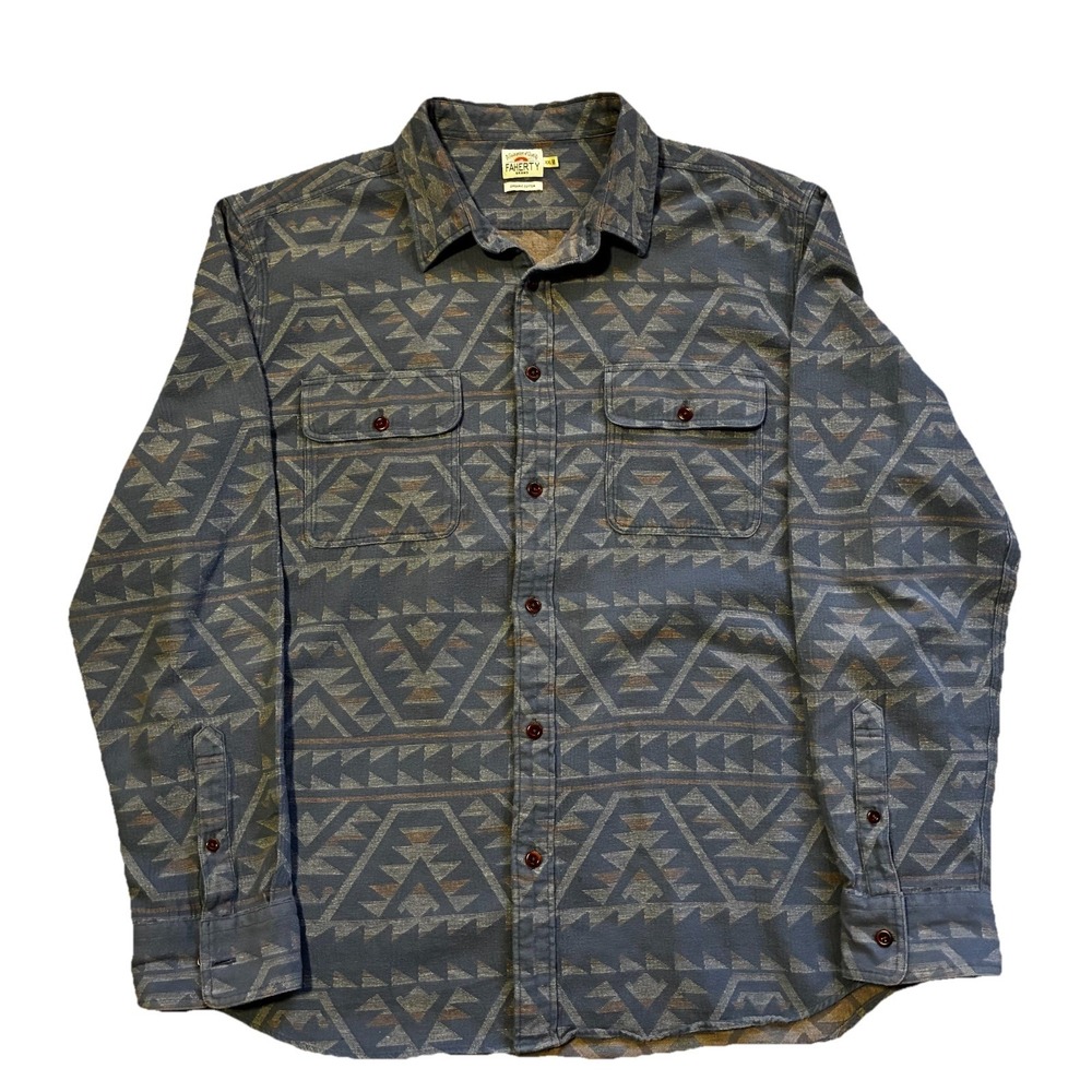 Faherty Doug Good Feather Canyon Overshirt Men's XXL Mesa Beach Organic Cotton